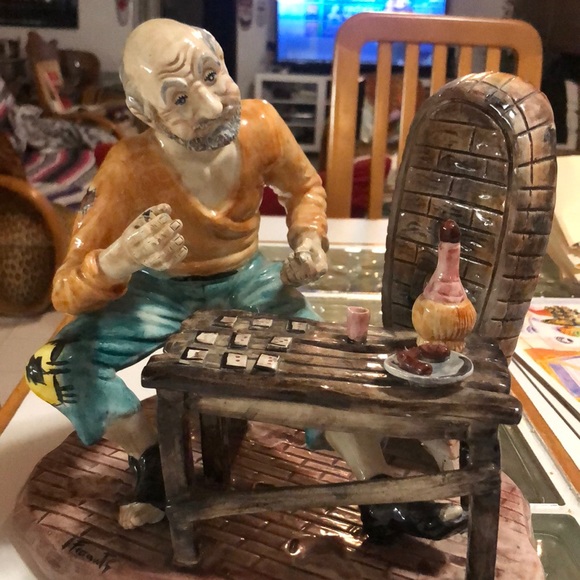 Other - Vintage Derelect cardplayer collectible ceramic sculpture.